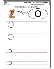 okul öncesi harfler çizgi çalışmaları o harfi